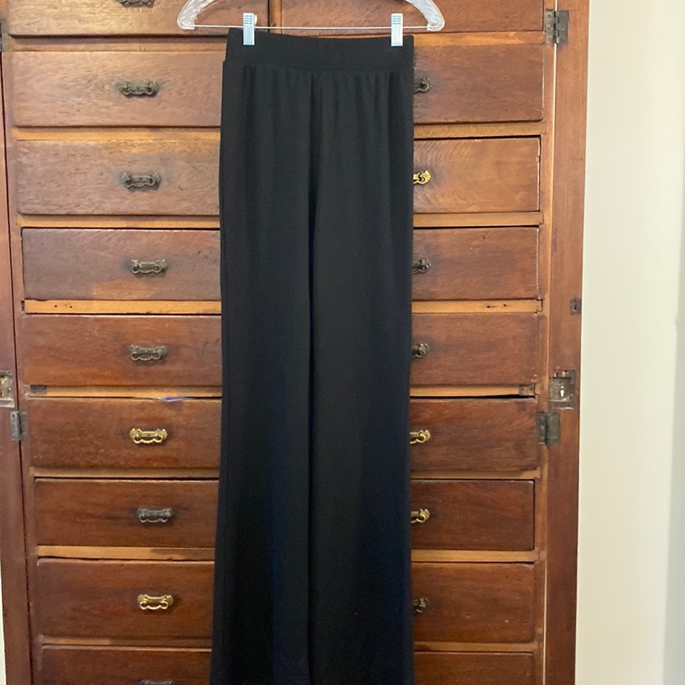 NWT Black palazzo style knit pants size XS